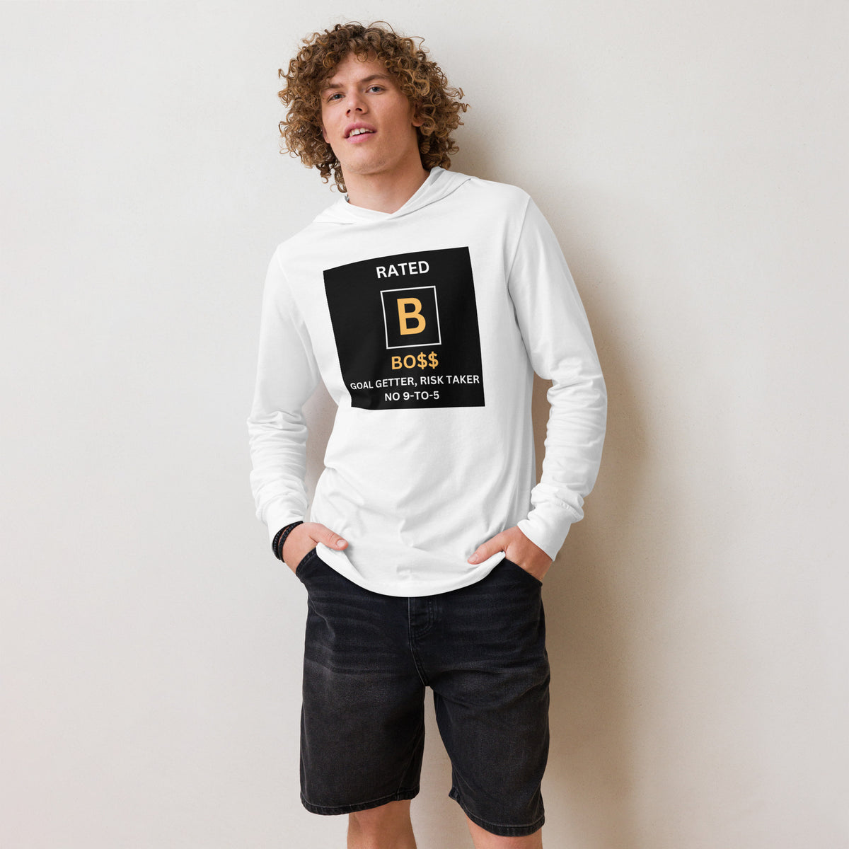 RATED B Hooded long-sleeve tee