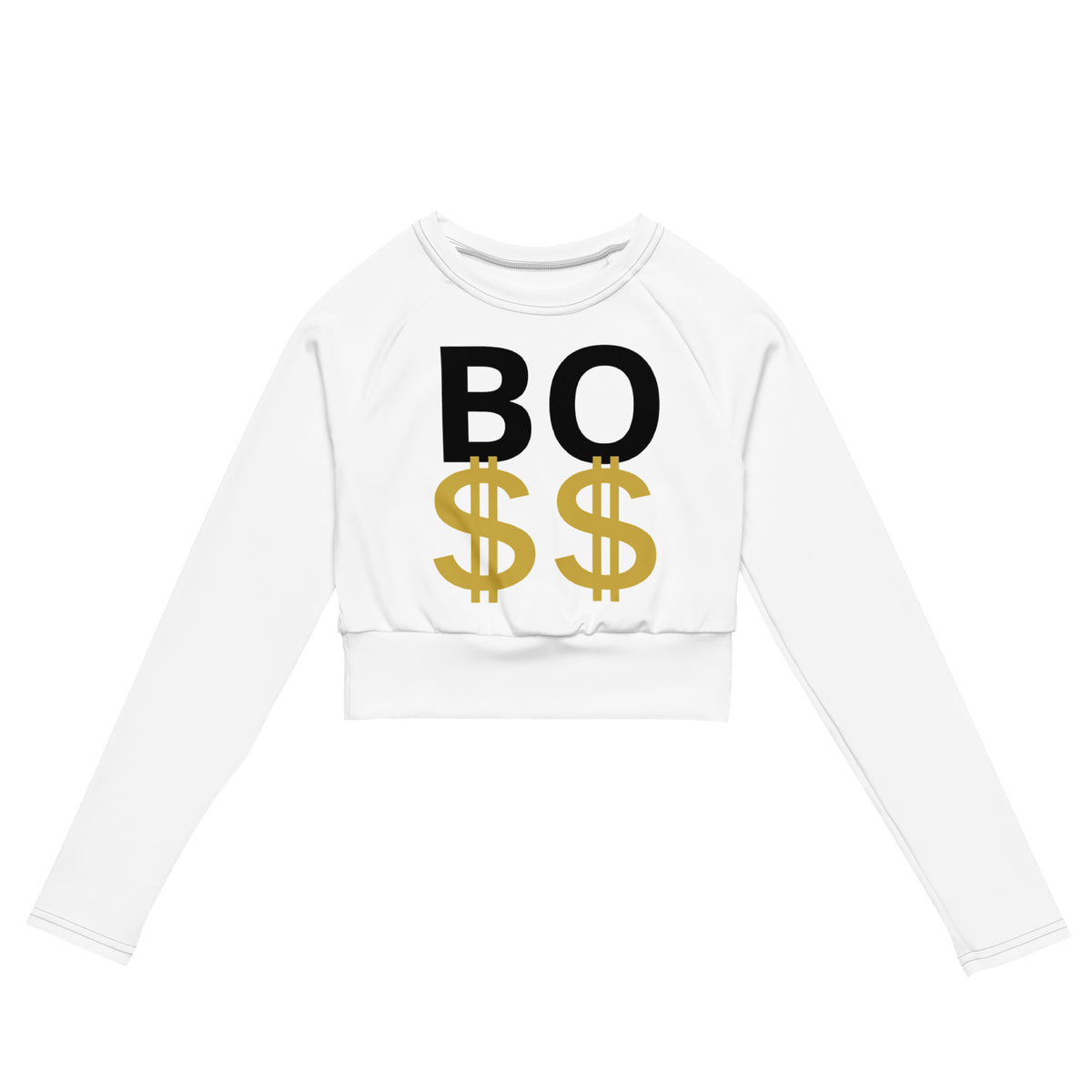 BOSS Recycled long-sleeve crop top
