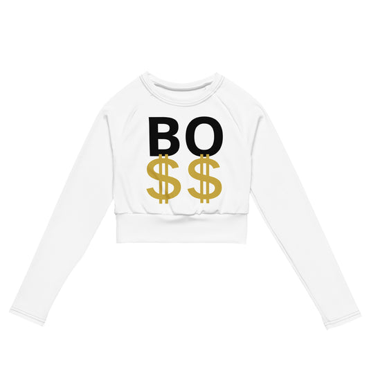 BOSS Recycled long-sleeve crop top