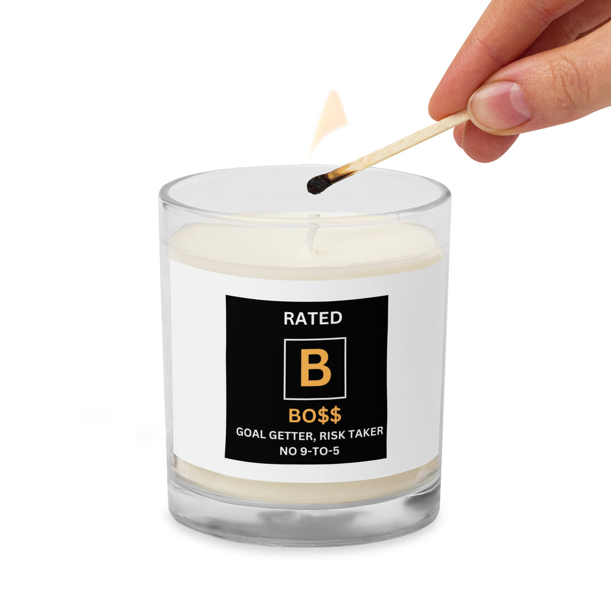 RATED B Glass jar soy wax candle