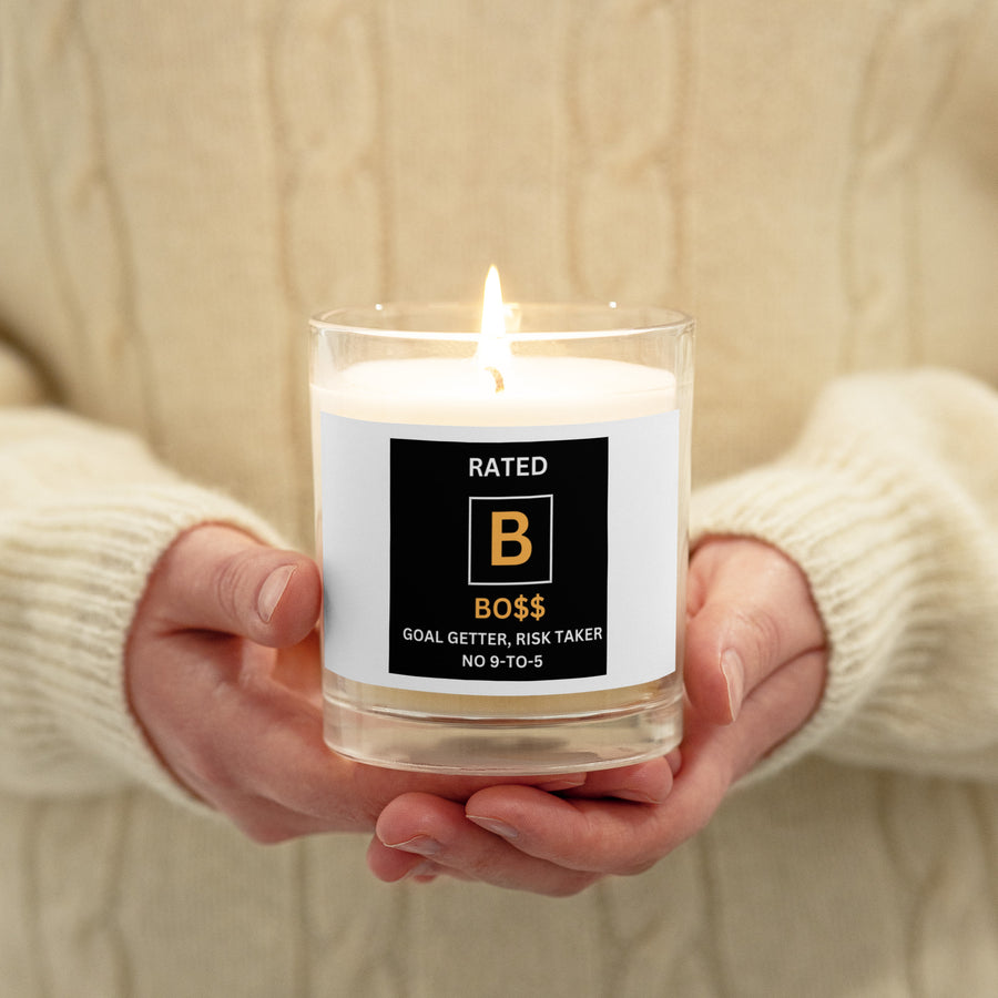 RATED B Glass jar soy wax candle