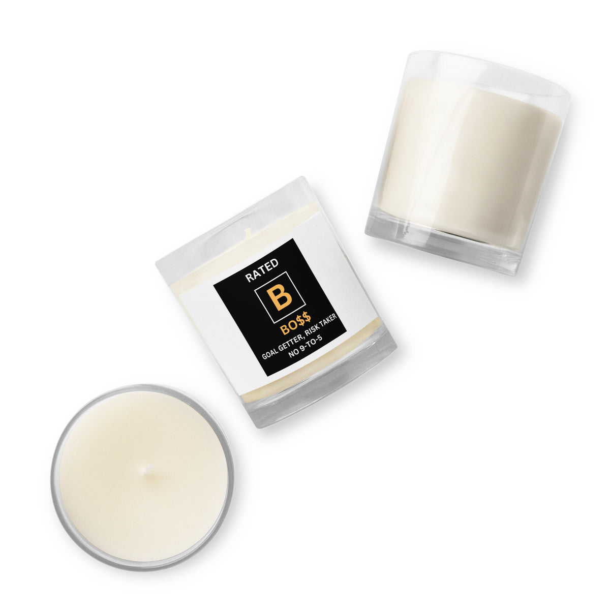 RATED B Glass jar soy wax candle