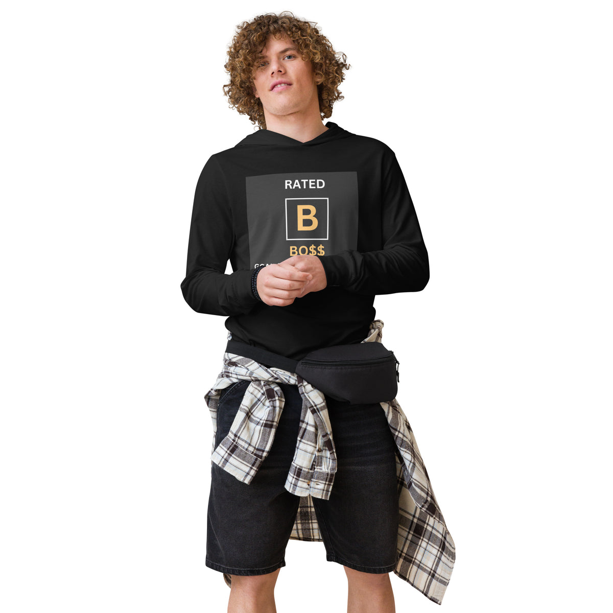 RATED B Hooded long-sleeve tee
