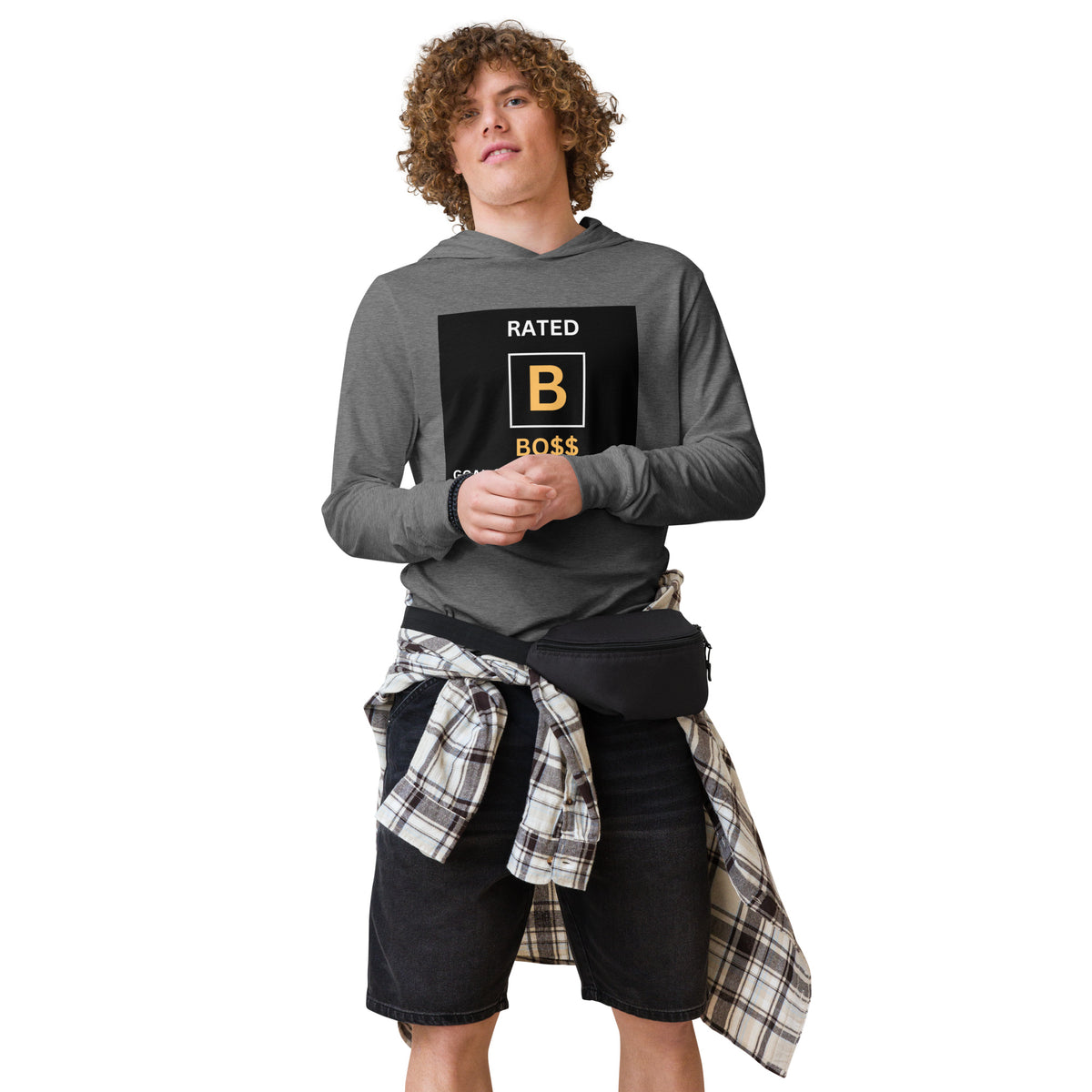 RATED B Hooded long-sleeve tee