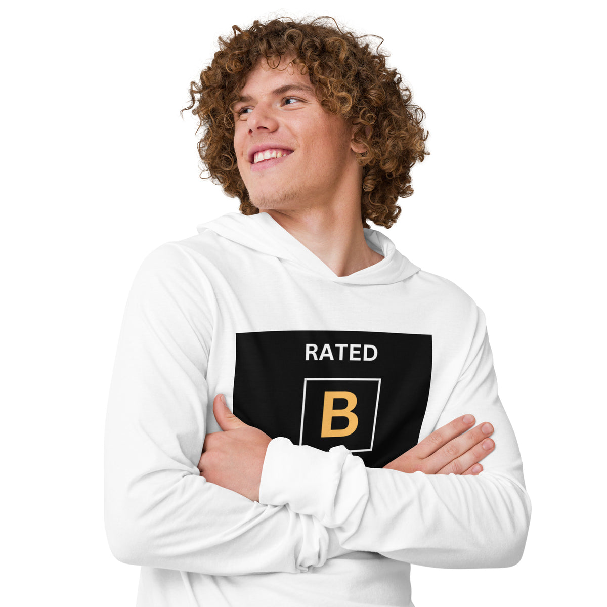 RATED B Hooded long-sleeve tee
