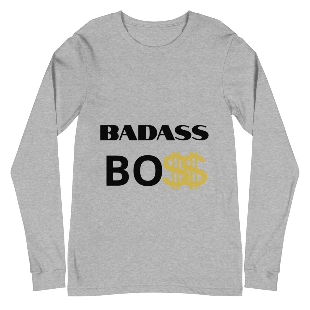 BADASS BOSS Men Unisex Long Sleeve Tee