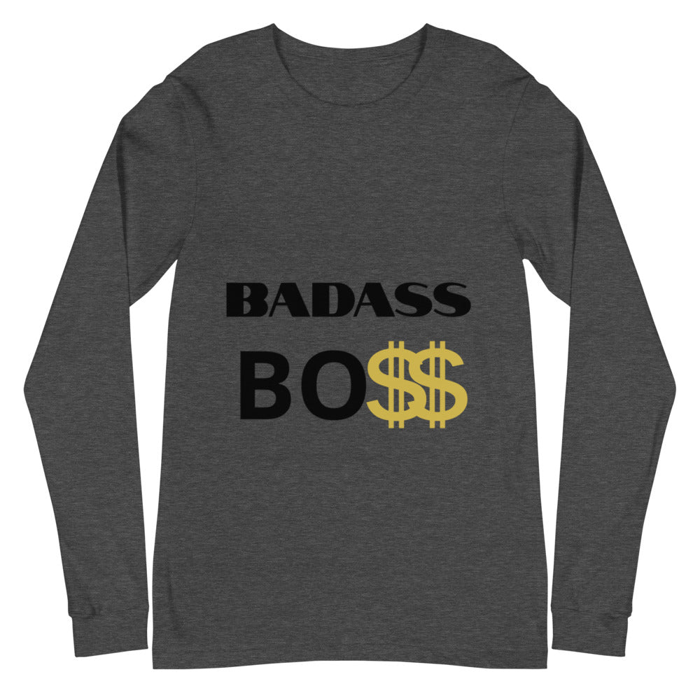 BADASS BOSS Men Unisex Long Sleeve Tee