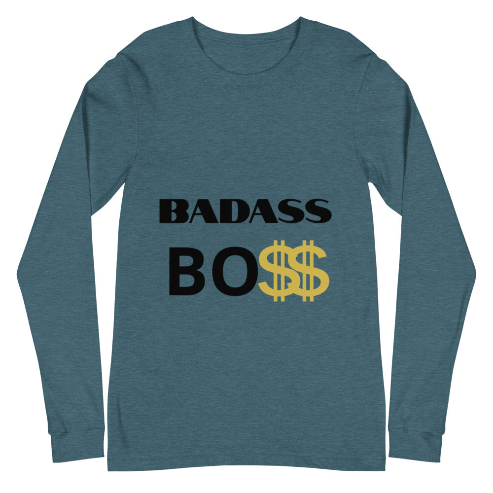 BADASS BOSS Men Unisex Long Sleeve Tee
