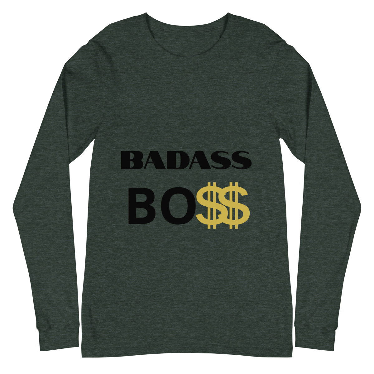 BADASS BOSS Men Unisex Long Sleeve Tee