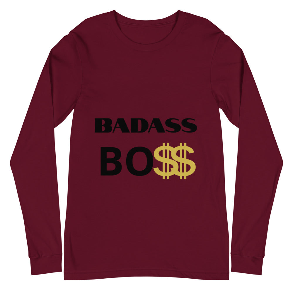 BADASS BOSS Men Unisex Long Sleeve Tee