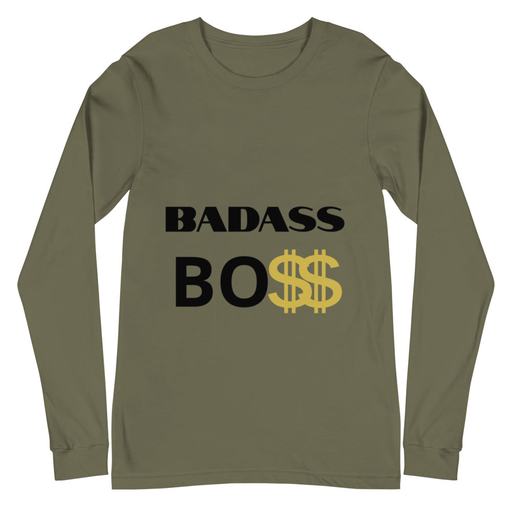 BADASS BOSS Men Unisex Long Sleeve Tee