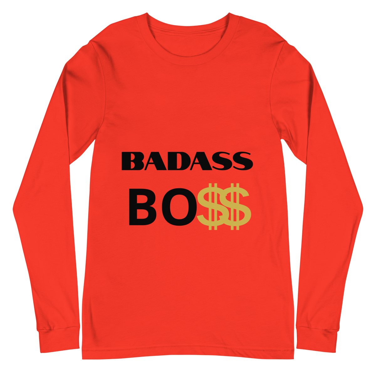 BADASS BOSS Men Unisex Long Sleeve Tee
