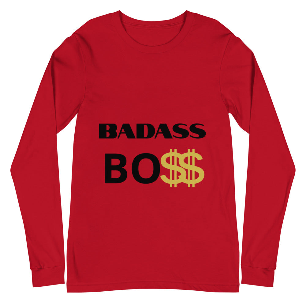 BADASS BOSS Men Unisex Long Sleeve Tee