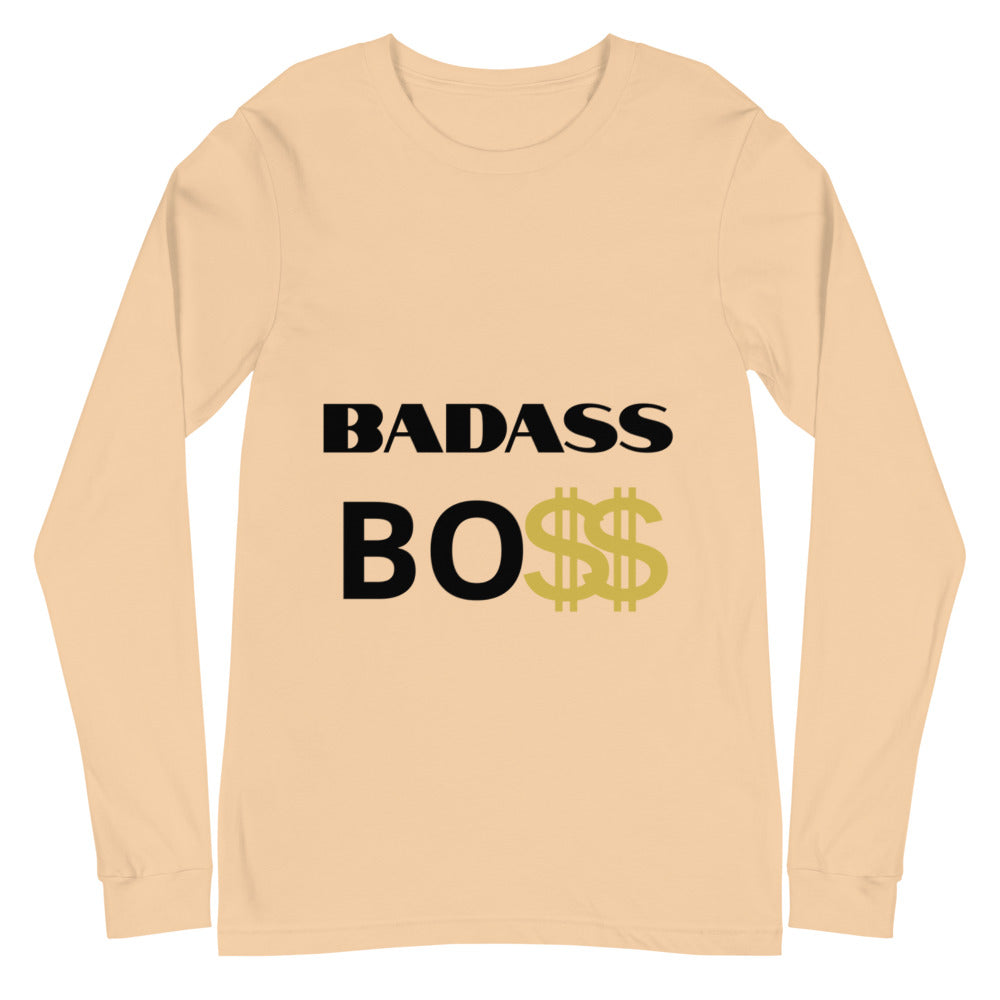 BADASS BOSS Men Unisex Long Sleeve Tee