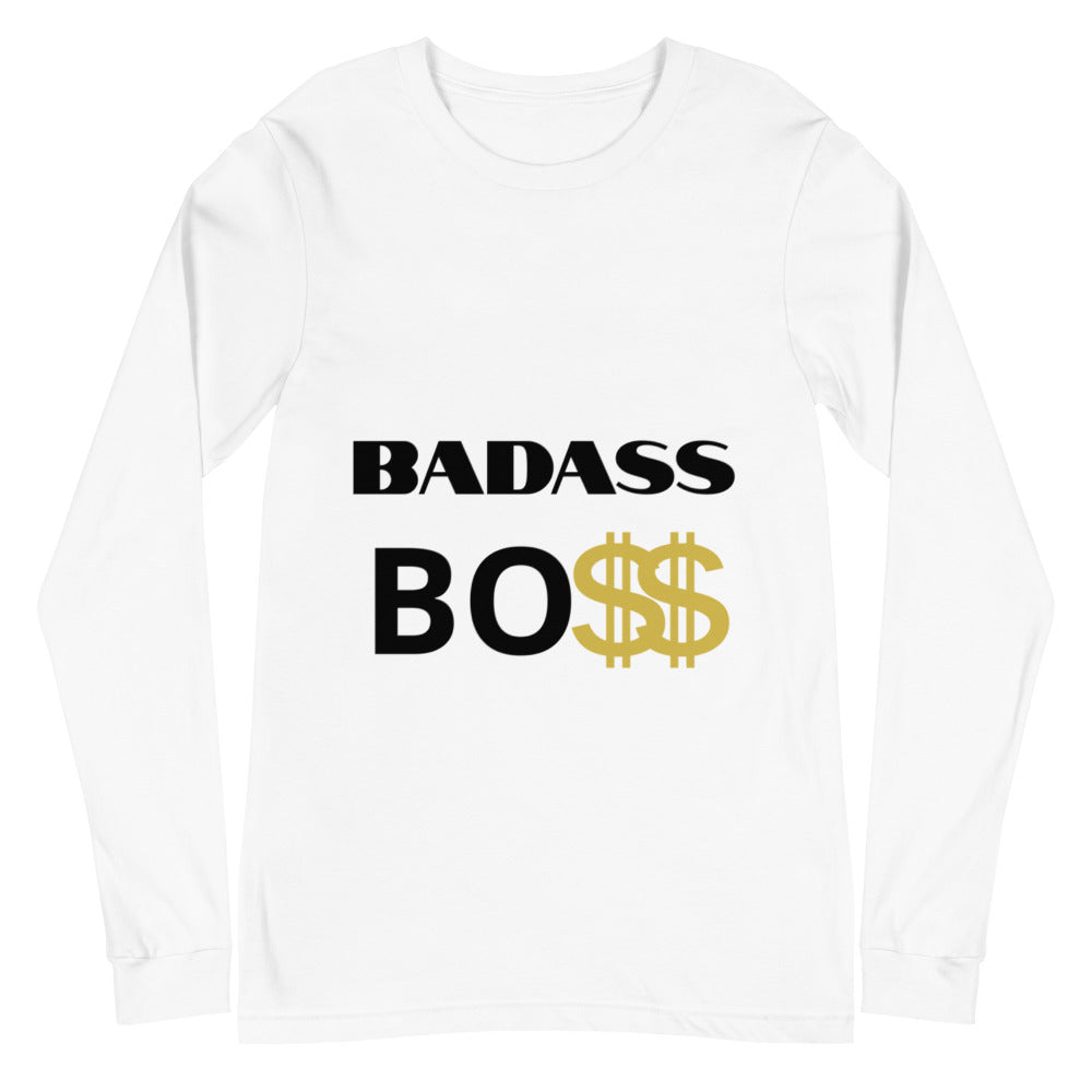 BADASS BOSS Men Unisex Long Sleeve Tee
