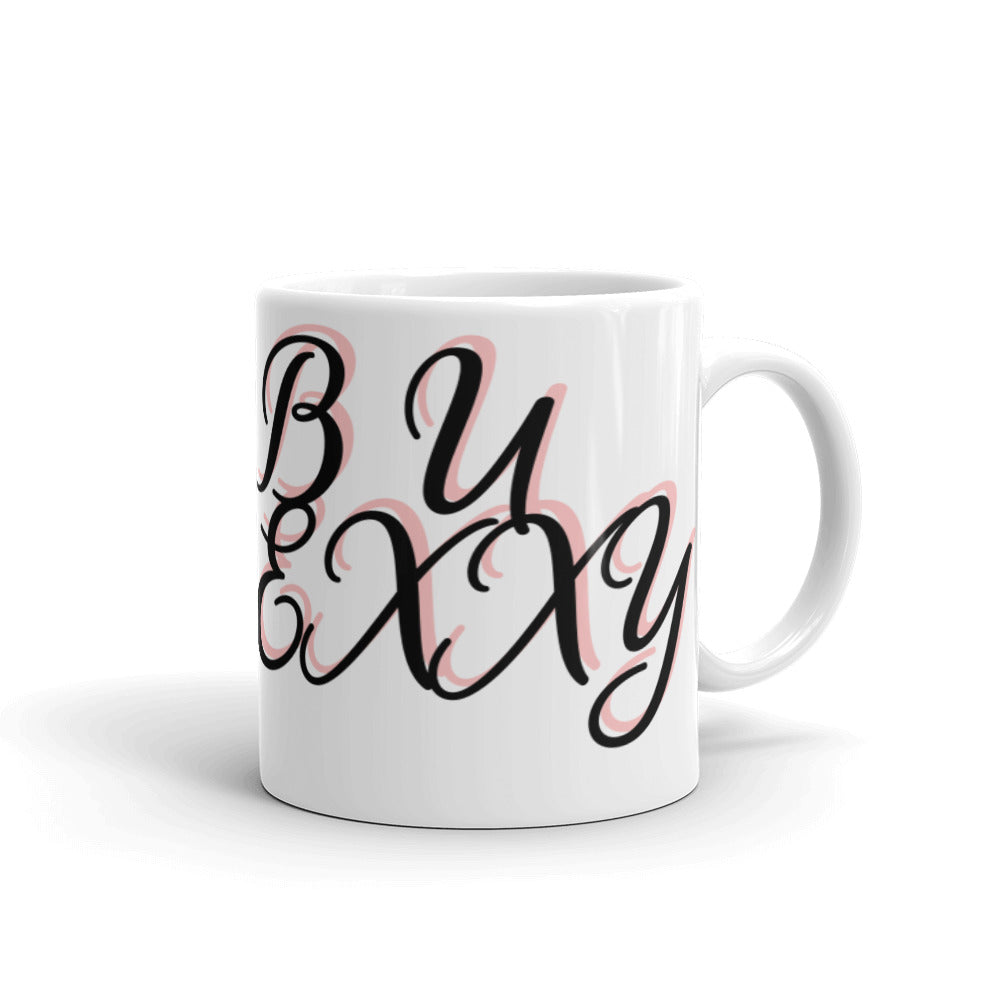 B U SEXXY White glossy mug
