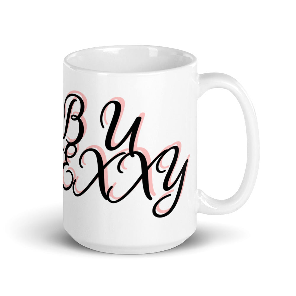 B U SEXXY White glossy mug